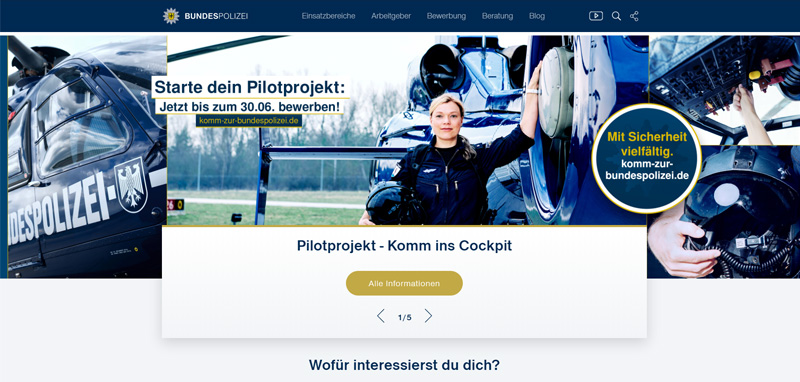 Screenshot www.komm-zur-bundespolizei.de